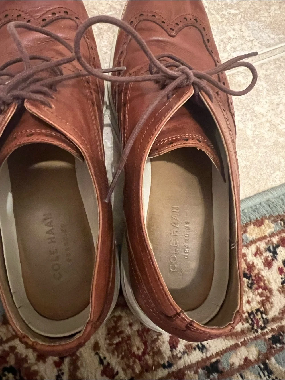 Cole Haan Men's Brown Leather Wingtip Oxfords